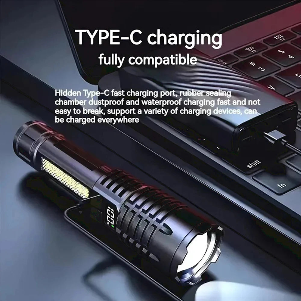 High Power LED Flashlight Powerful TYPE-C Rechargeable from CORVO