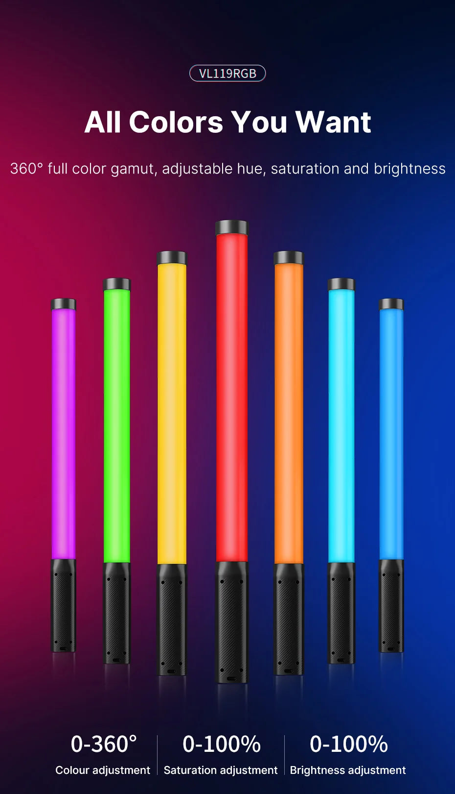 VL119 RGB LED Light Wand from CORVO